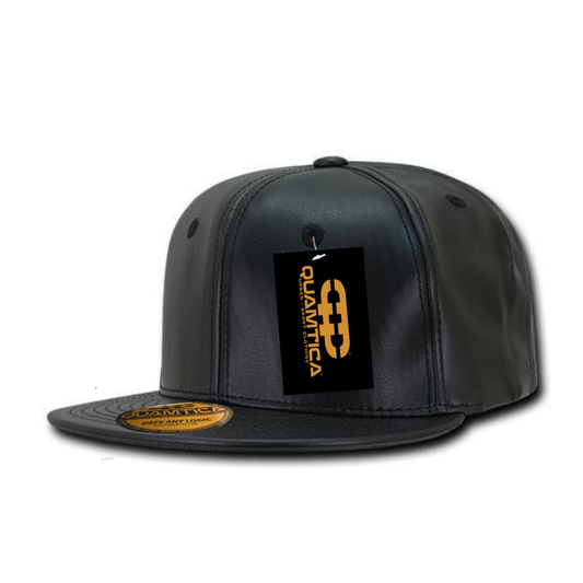 QUAMTICA FAUX LEATHER FLAT BILL SNAPBACK Mo. LUX-SBFL