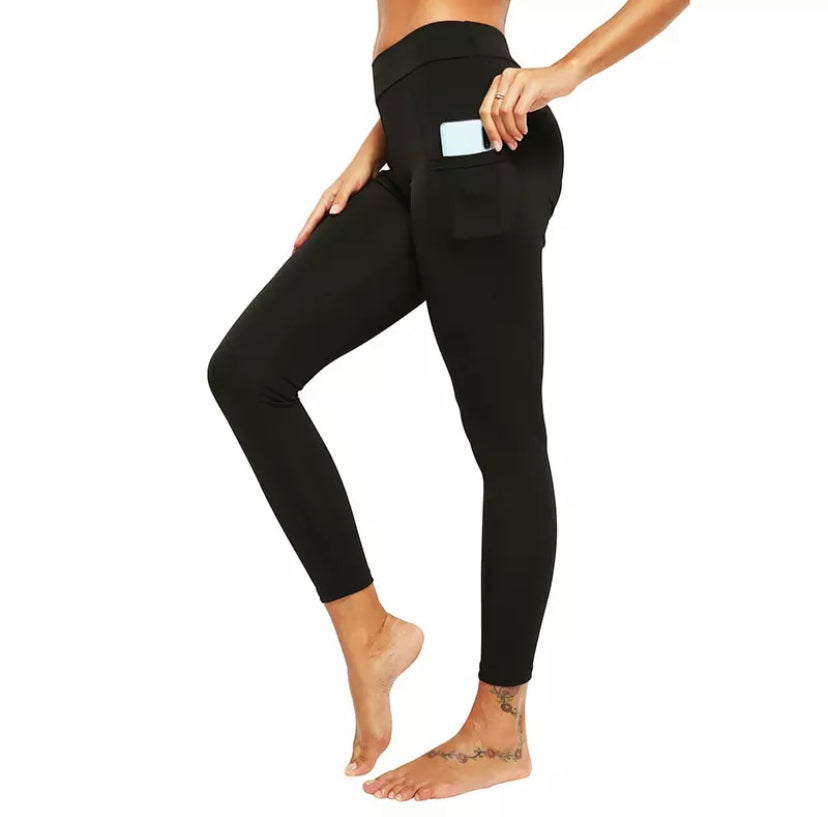 WOMEN WORK OUT LEGGINGS WITH SIDE POCKET