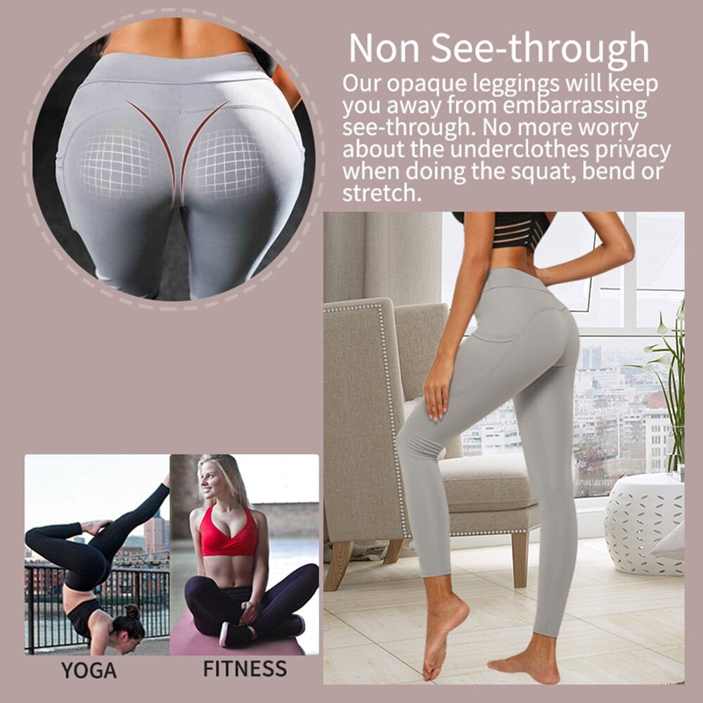 WOMEN WORK OUT LEGGINGS WITH SIDE POCKET
