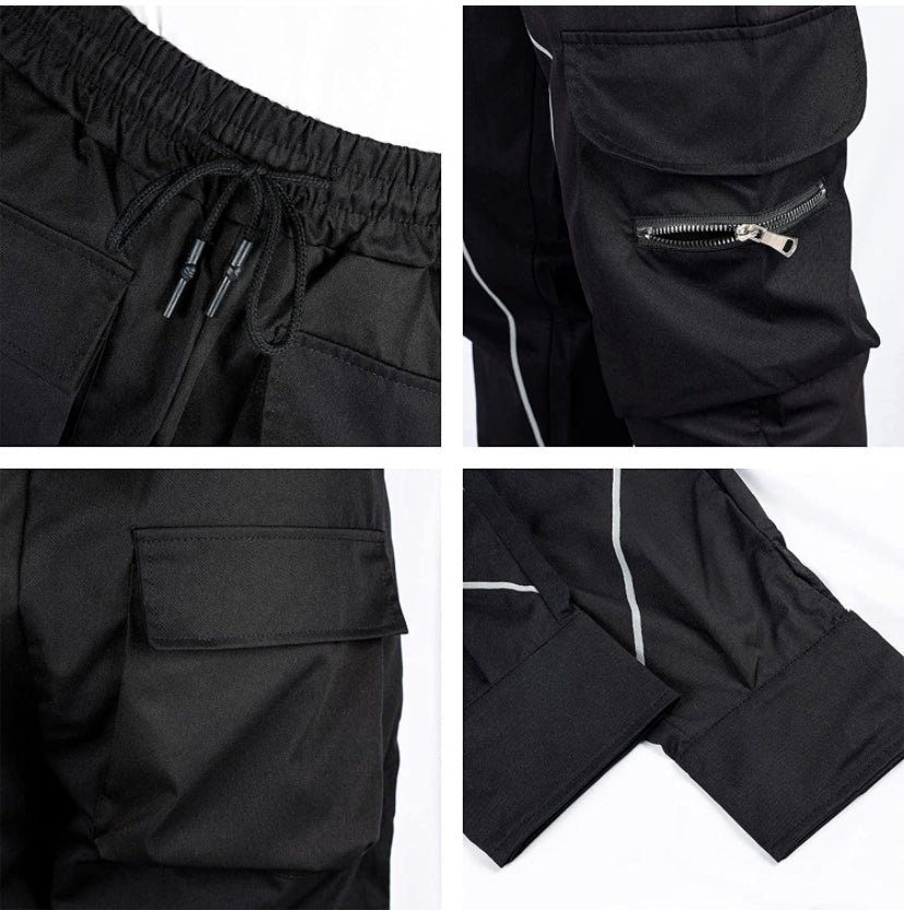 Pro Club Men's Nylon Cargo Pants, Black, Small at  Men's