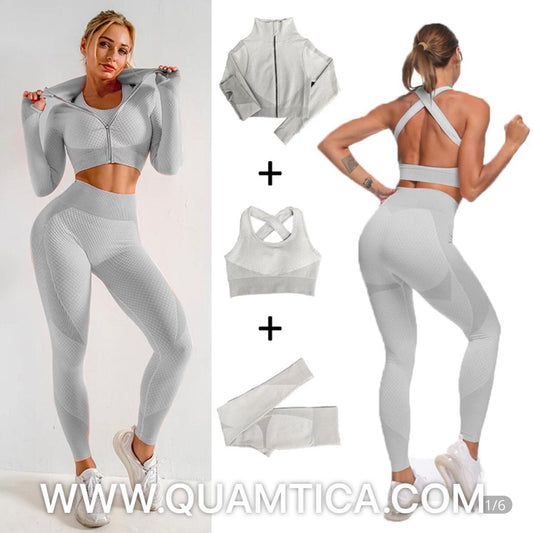 LADIE’S SPORT GYM SUITS (𝗧𝗛𝗥𝗘𝗘 𝗣𝗜𝗘𝗖𝗘𝗦 𝗪𝗛𝗜𝗧𝗘)