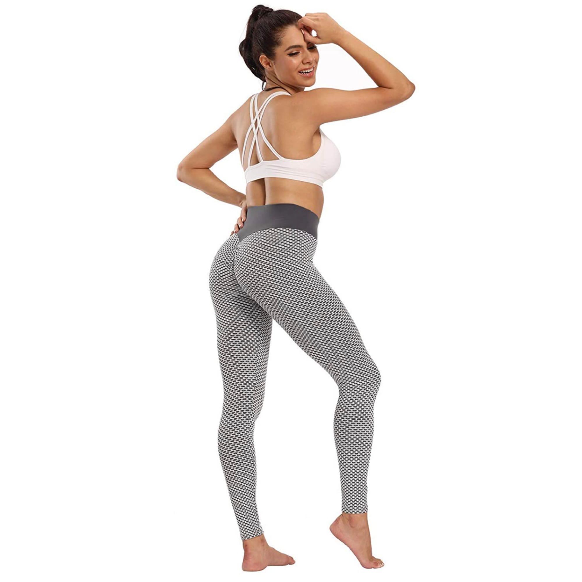 Women Seamless High Waist Tummy Control Yoga Pants Butt Lift Push Up  Leggings Striped Workout Gym Tights Grey, Medium : : Clothing,  Shoes & Accessories