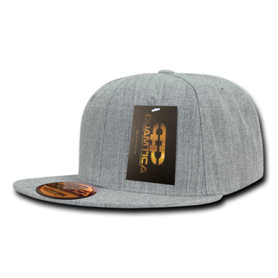 HEATHER GRAY 2-TONE FLAT BILL SNAPBACK Mo.QH06