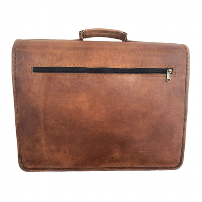 18 INCHES LEATHER BRIEFCASE LAPTOP MESSENGER BAG